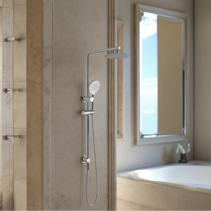 Colonne de douche murale chromée haute pression avec barre coulissante réglable, certifiée Watermark, pour salle de bain - Vente en gros - Product Image 3