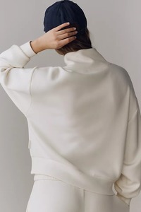 Sudadera Premium de Alta Calidad con Cierre de Cremallera, para Mujer, Hombros Caídos, Felpa Suave, Algodón Grueso - Product Image 2