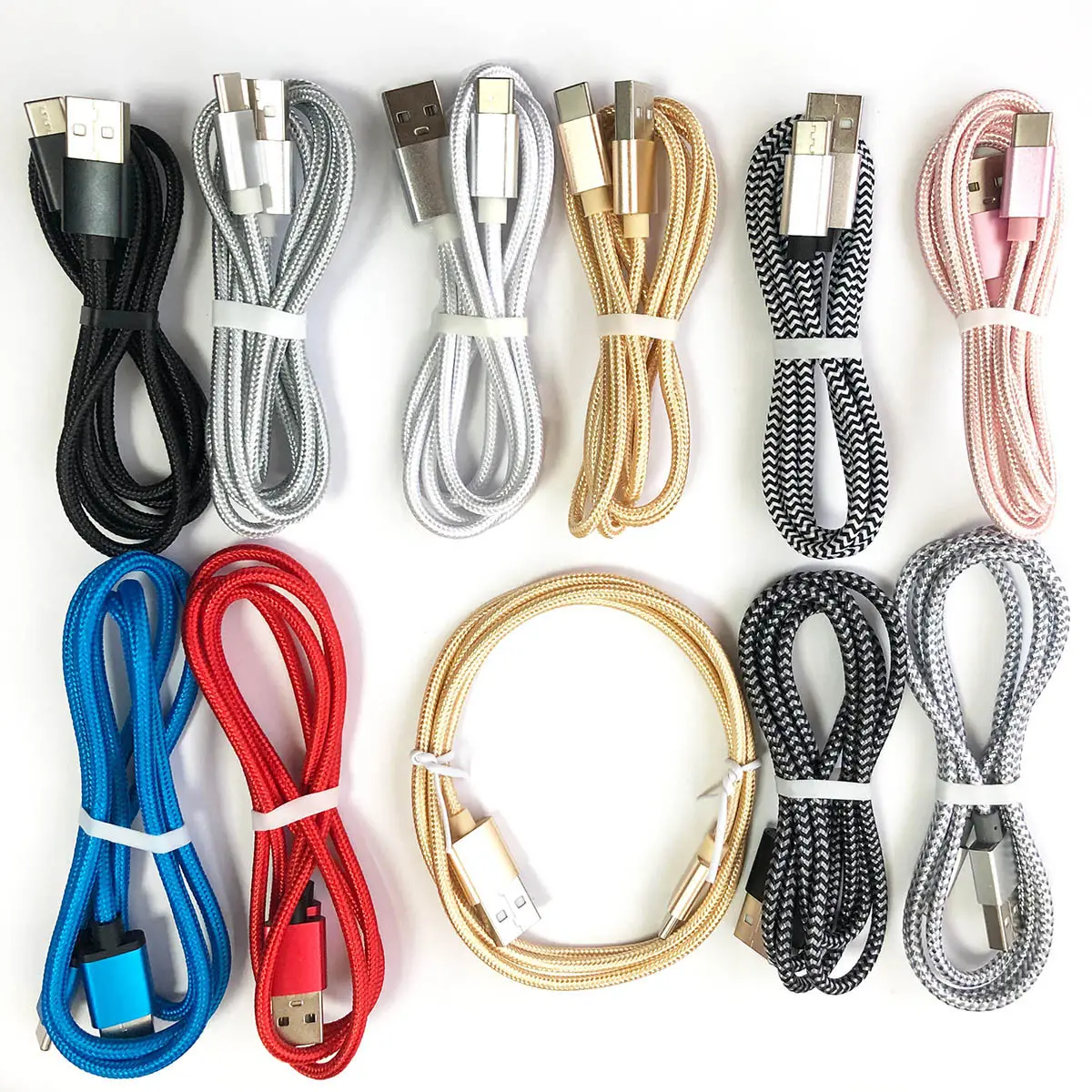 Suppliers Aluminum Nylon Braided Charger V8 Type C Tipo Data Fast Charging Micro USB Cable For Phone Galaxy S Android Tablets