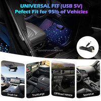 Tapis de voiture LED IP65 à fibres optiques RGBW, effet ciel étoilé, 6 couleurs changeantes, chargement sans fil, commande vocale
