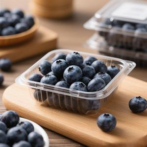 Clear Ventilated PET <b>Plastic</b> Boxes <b>Food</b> Grade PET Boxes Disposable Stackable <b>Plastic</b> <b>Container</b> for Retail Packaging of Blueberry - Product Image 2
