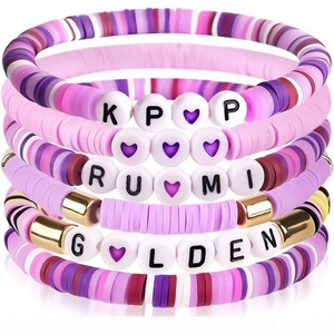 Bracelet tendance pour femme OLIVIA <span class=keywords><strong>RODRIGO</strong></span> en céramique et porcelaine violette, orné de perles en forme de cœur, thème album, pour l'export. - Product Image 1