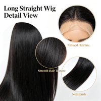 Perruque frontale 360 en cheveux humains brésiliens vierges 100% Grade 12A Texture Lisse HD Pré-épilée avec Baby Hair Cuticules Alignées Vente en Gros