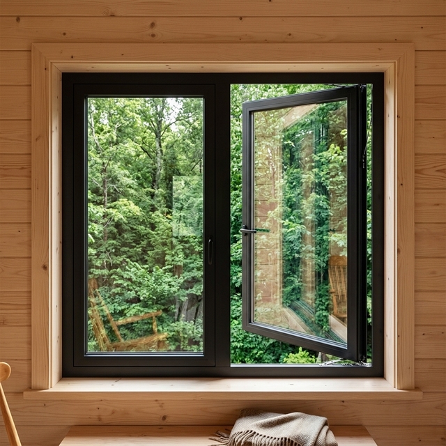 Modern Soundproof Aluminum Alloy Tempered Glass Swing Horizontal Windows CE Qualified Total Solution