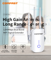 Repetidor Wi-Fi de Largo Alcance COMFAST CF-WR758AC, 4 Antenas, 1200 Mbps, Extensor de Rango Wi-Fi Móvil Inalámbrico 5G