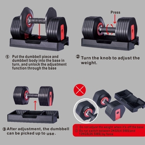 Mỗi máy điều chỉnh quả tạ 12 kg/26.5lbs với <span class=keywords><strong>6</strong></span> khác nhau 2 kg increments từ 2-12 kg (5 - 26.5 <span class=keywords><strong>lb</strong></span>) - Product Image 4