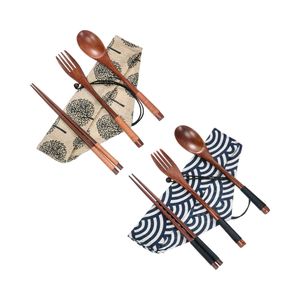 Service de vaisselle 5 pièces en bambou naturel de haute qualité avec logo personnalisé, vente en gros de conceptions durables fabricant du Vietnam Polaris Agri - Product Image 3