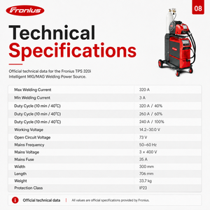 Machine à souder <span class=keywords><strong>MIG</strong></span>/<span class=keywords><strong>MAG</strong></span> <span class=keywords><strong>Fronius</strong></span> TPS 320i C 320A avec pack CMT pour la soudure robotisée de précision - Product Image 2