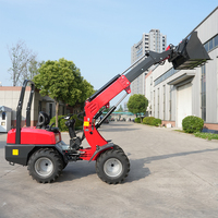 Chargeuse sur pneus facile à utiliser, chargeuse télescopique mini diesel à levage hydraulique 4x4 multifonctionnelle pour la maison