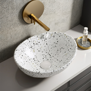 Évier de comptoir en marbre Lavabo rectangulaire <span class=keywords><strong>d</strong></span>écoratif pour salle de bain Lavabo vasque en céramique - Product Image 1