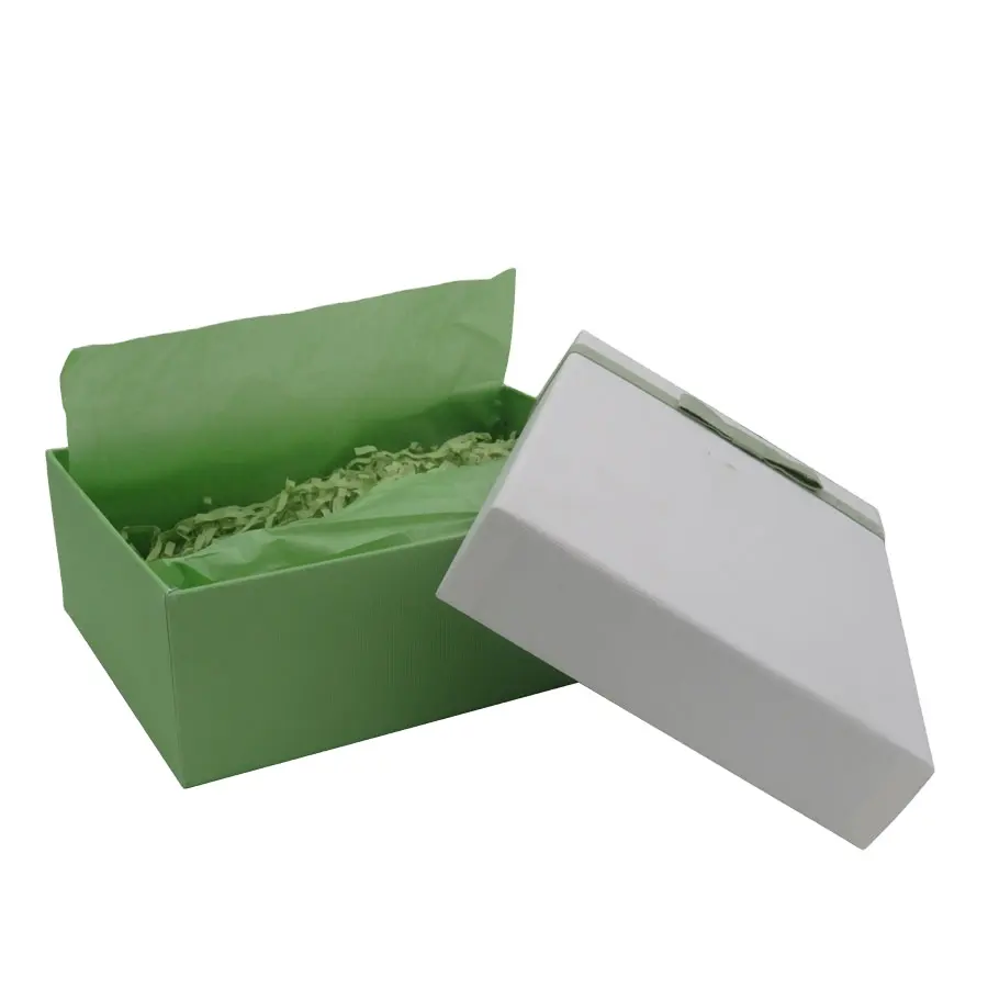 Biologisch Afbreekbare Stijve Kartonnen Cosmetische Verpakking Lint Huidverzorging Geschenkdoos Met Versnipperd Papier