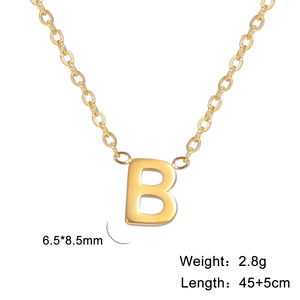 ERESI Promotion Gift Custom 18k Gold Plated Stainless Steel Letter Name <strong>Necklace</strong> Jewelry Dainty Mini <strong>Sideways</strong> <strong>Initial</strong> <strong>Necklace</strong> - Product Image 6