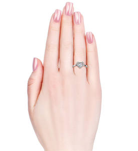 Gioielli Clyssia <span class=keywords><strong>Anello</strong></span> di Alta Qualità Elegante e alla Moda a Forma di Cuore <span class=keywords><strong>con</strong></span> Diamanti Impreziosito da Cristalli <span class=keywords><strong>Swarovski</strong></span> per Sposa - Product Image 6