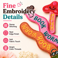 Cadeau promotionnel coloré beurre bâton fleur nom personnalisé texte Logo votre conception brodé signet Patch pour accessoire de lecture