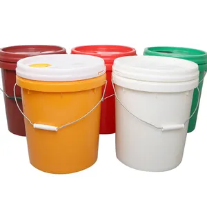 5 Gallon White Bucket with Color Gamma Lid and Ergonomic Grip