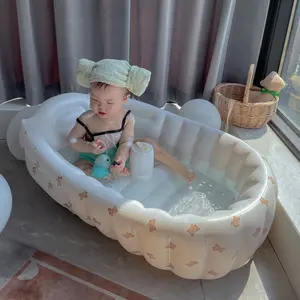 Piscina inflable para bebé, bañera plegable portátil para sentarse, bañera para bebé relajante