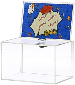 Boîte à cartes de mariage personnalisée en acrylique avec serrure, boîte à bulletins en plexiglas, boîte à dons - Product Image 3