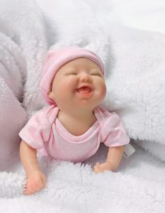 8 Zoll lebensechte Neugeborene Baby Ganzkörper Silikon Reborn Baby puppe Süße Mini puppen Schöne lächelnde Gesicht Kleinkind Bebe Puppe - Product Image 2