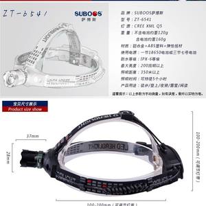 Lampe frontale LED rechargeable Suboos, réglable, légère, portable, pour camping et pêche, avec faisceau puissant et gradation progressive - Product Image 3