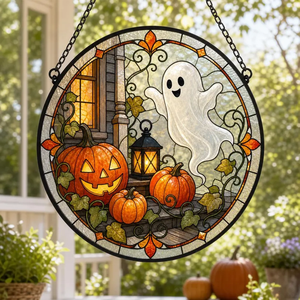 Attrape-soleil en verre teinté personnalisé pour dropshipping, impression 3D, motif fantôme et citrouille d'Halloween, style gothique et mignon, pour porche et décoration murale - Product Image 4