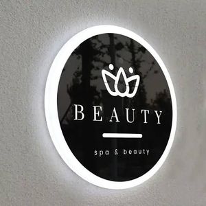 Letrero iluminado de acrílico LED personalizado ideal para pantallas de pared de tiendas de negocios y oficinas para una marca efectiva - Product Image 5