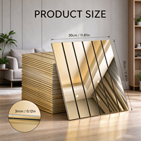 Offre Spéciale : Autocollants Muraux 3D Dorés en Acrylique Effet Miroir, Amovibles et Auto-Adhésifs, Décorations DIY pour la Maison, le Salon et la Chambre à Coucher