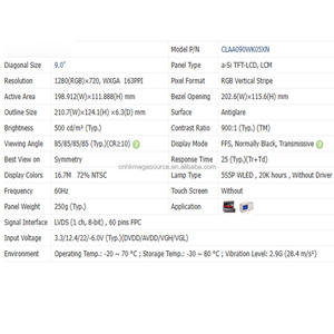 Pantalla LCD Original Nueva CLAA090WK05XN, Panel de Pantalla LCD, Módulo TFT, Panel de Visualización CLAA090WK05XN - Product Image 4