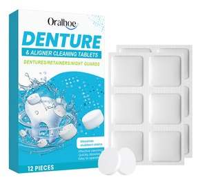 ORALHOE <strong>Effervescent</strong> Denture Cleaning <strong>Tablets</strong> Model OR-A04-0466-01 <strong>Oral</strong> Hygiene Care Removes Impurities Cleans Dead Corners - Product Image 1