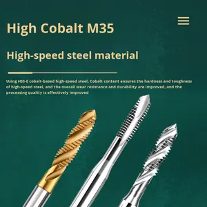 <span class=keywords><strong>Taraud</strong></span> en spirale contenant du cobalt M35 à grande vitesse M23456 robinet de machine métrique importé pour alliage d'aluminium en acier inoxydable en acier blanc - Product Image 4
