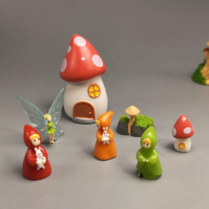 Nueva Figura Decorativa de Casa de Hongo de Hadas en 3D, Gnomo de Dibujos Animados, Manualidades Kawaii, Miniatura de Jardín, Decoración de Hogar de Bosque Mágico, Dijes de Resina - Product Image 1