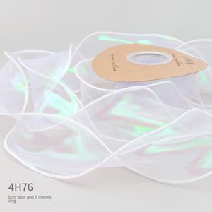 Cinta de hilo de cola de pez de Color fantasma de 6cm, adorno para el cabello con ondas de cobertura Aurora, lazo hecho a mano, decoración de regalo Diy con Material plástico - Product Image 6