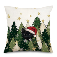 Joyeux Noël Oreiller Gingembre Homme Bonhomme De Neige Arbre De Noël Chat Taie D'oreiller Couverture Intérieur Coussins Housse De Coussin pour La Décoration Intérieure
