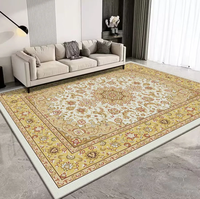 Tapis de style persan en polyester, lavable, antidérapant, à motif floral, pour salon, bureau à domicile et usage commercial