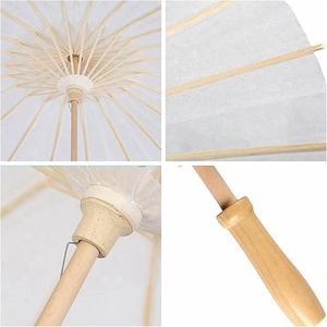 Parasols décorations de plafond <span class=keywords><strong>pas</strong></span> <span class=keywords><strong>cher</strong></span> prix parapluie en papier chinois avec manche en bois de bambou impression personnalisée pour la décoration de mariage - Product Image 2