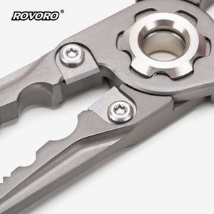 Pince de pêche ROVORO Tackle 19,5 cm 185 g en acier inoxydable CNC pour la pêche aux leurres, eau salée et eau douce, système de verrouillage automatique multifonctionnel - Product Image 6