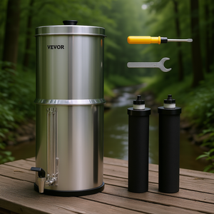 ระบบกรองน้ำสแตนเลส DB สำหรับใช้งานกลางแจ้ง แบบกรองด้วยแรงโน้มถ่วง 2.25G พร้อมไส้กรอง 2 ชิ้น สำหรับวางบนเคาน์เตอร์ - Product Image 2