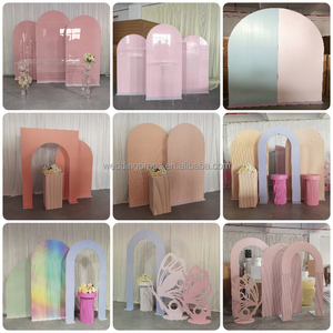 Ensemble de panneaux de fond carrés <span class=keywords><strong>en</strong></span> PVC blanc mat, personnalisables avec nom, pour baby shower, mariage, scène, événement, décoration, arrière-plan de photomaton - Product Image 5