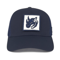 Gorra de Camionero de Malla Transpirable de Algodón de 6 Paneles con Cierre Trasero Ajustable y Parche Bordado con Logotipo Personalizado Promocional