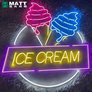 MATT 2024 Fabricación de la fábrica drop shipping colorido helado comida <span class=keywords><strong>restaurante</strong></span> usando decoraciones personalizado interior led letrero de neón - Product Image 3