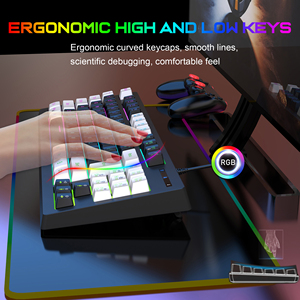 G69 87-Key Ergonomic <span class=keywords><strong>USB</strong></span> có dây Máy tính chơi Game bàn phím RGB Backlit màng <span class=keywords><strong>ABS</strong></span> chất liệu cho máy tính để bàn máy tính xách tay - Product Image 5