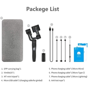 Feiyutech <span class=keywords><strong>Vimble</strong></span> 2S 3-axisextensible estabilizador de cardán de mano estabilizador de cardán de teléfono móvil 320 grados FCC 0,2 428g - Product Image 6