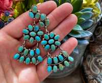 Boucles d'oreilles turquoises en argent Sterling 925, bijoux de déclaration, pierre précieuse naturelle, couleur Turquoise, livraison gratuite