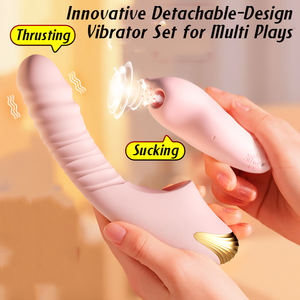 加熱式2in1着脱式アプリスマートリモコン吸引ストレッチマッサージスティックセックストイ、クリトリス吸引バイブレーター - Product Image 3