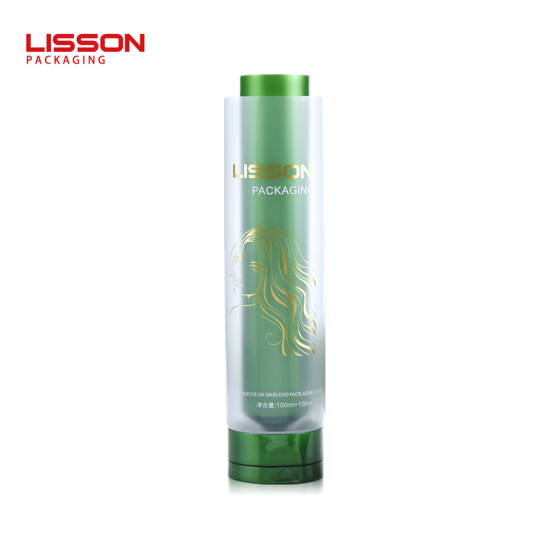 100ml vacío de cuidado de la piel dual Cámara tubo de plástico con tapa flip top