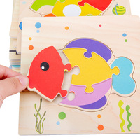 Montessori mainan Puzzle kayu 3D, pelatihan pendidikan dini & perhatian untuk koordinasi mata tangan untuk anak-anak berusia 0-3 tahun
