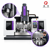 Machine de fraisage CNC industrielle avec table rotative à double porte, panneau numérique de la broche et base en plaque diamantée