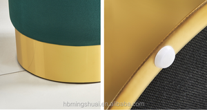 <span class=keywords><strong>Sedie</strong></span> da Pranzo Stile Mid-Century Economiche, Sedia in Tessuto, Sgabello Rotondo in Velluto, <span class=keywords><strong>Pouf</strong></span> <span class=keywords><strong>con</strong></span> Base in Acciaio Inossidabile - Product Image 6