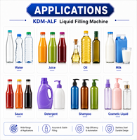 Machine de remplissage automatique de bouteilles de liquides KDM-ALF4 avec pompe à engrenages pour huiles, cosmétiques, sauces et détergents