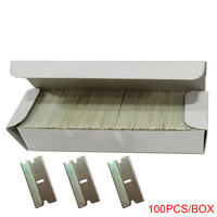 100 pièces 1.5 "lames de rasoir en acier au carbone pour étiquette propre rasoir colle dissolvant fenêtre verre propre grattoir voiture Wrap autocollant raclette E13