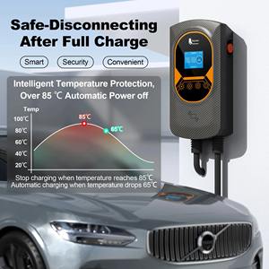 Station de recharge pour véhicule électrique Feyree Type 2 DLB 7kW, chargeur EV 264V 32A, borne de recharge murale EV monophasée avec bouton d'urgence pour usage domestique - Product Image 4